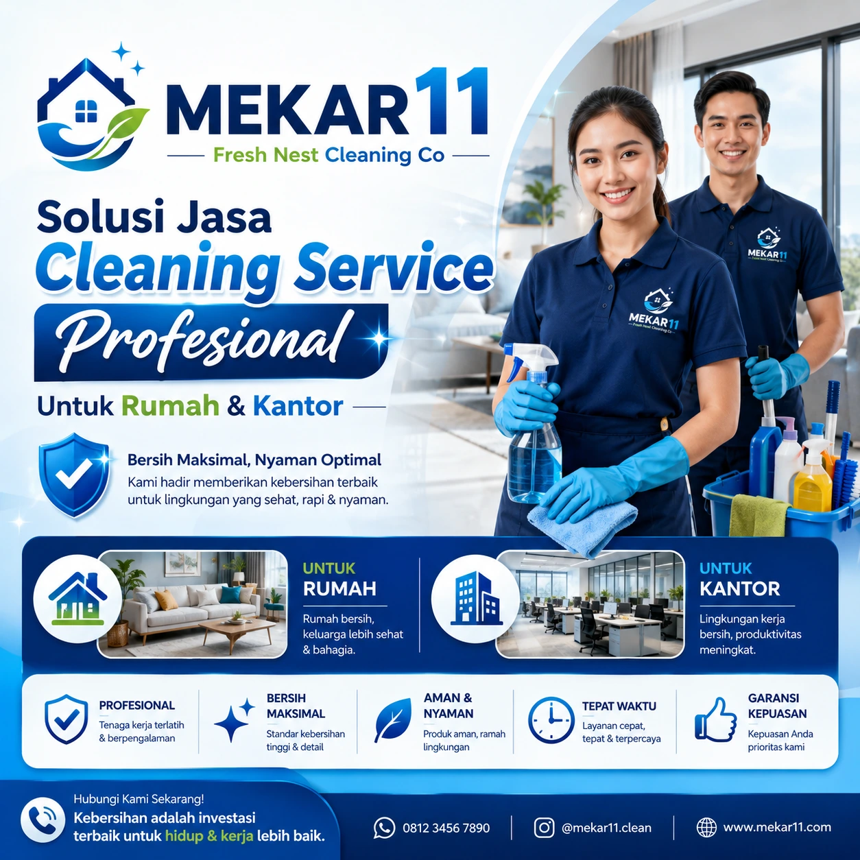 MEKAR11 Fresh Nest Cleaning Co >> Solusi Jasa Cleaning Service Profesional Untuk Rumah & Kantor